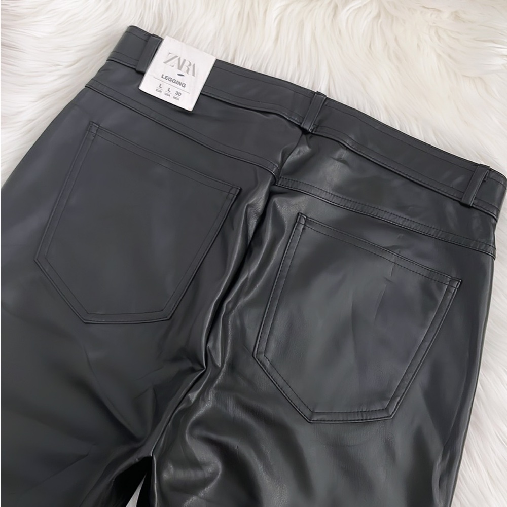 •HP• Zara High Waisted Faux Leather Leggings - Picture 3 of 11